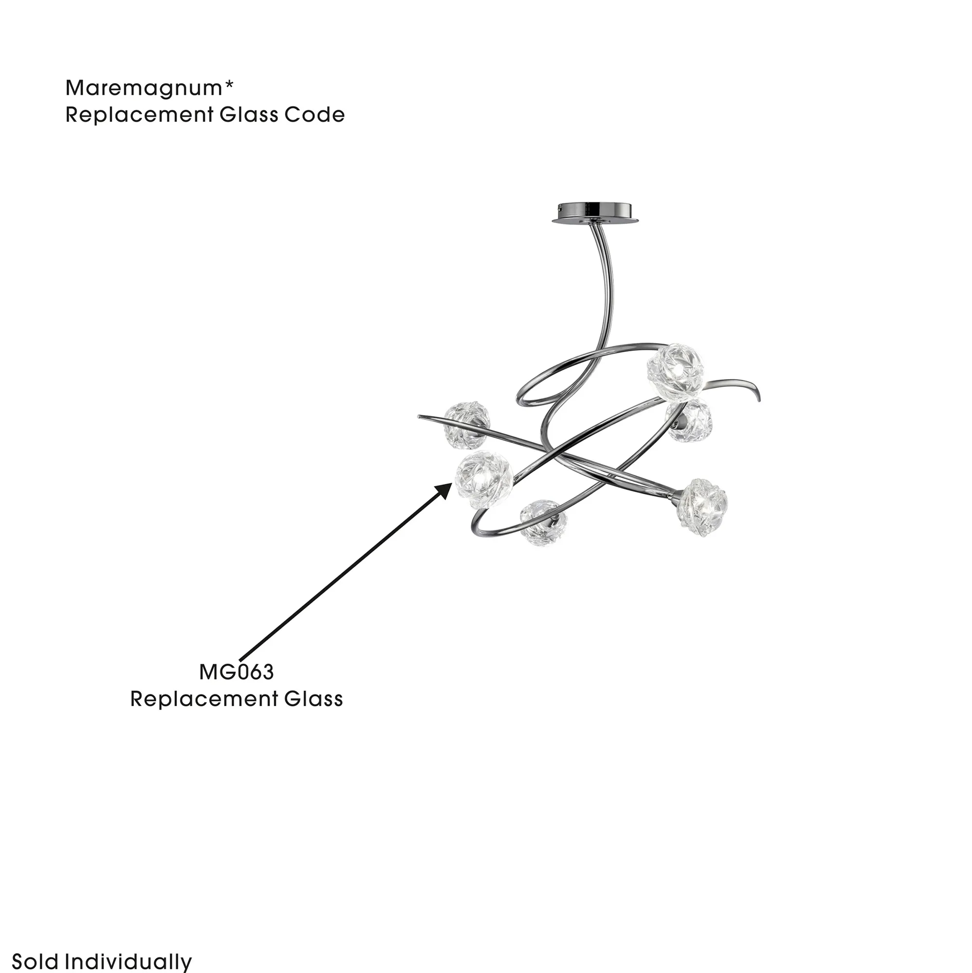MG063  Maremagnum Replacement Glass Clear